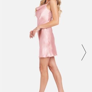 Bebe Satin Cowl Neck Slip Mini Dress | Pink | XL | NWT